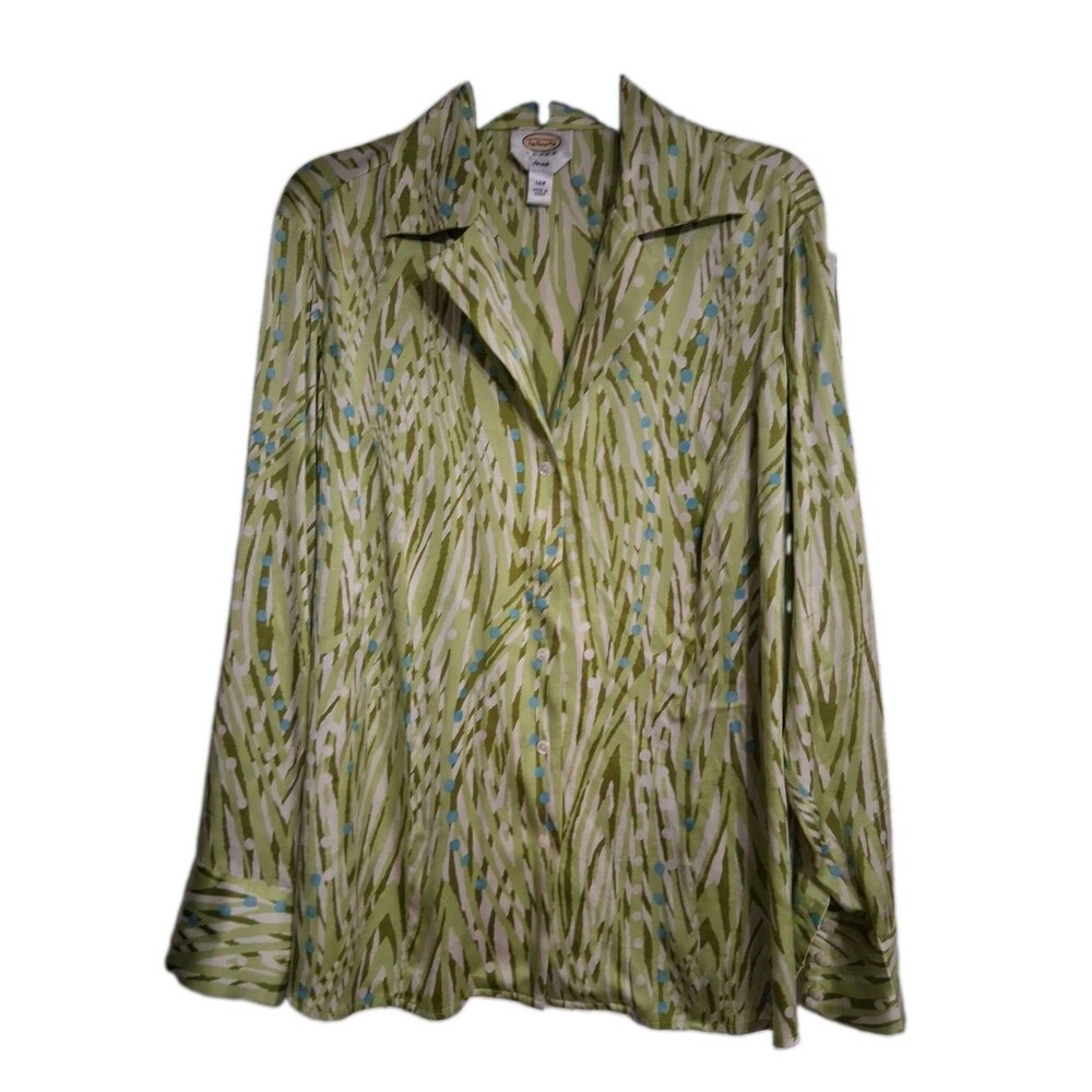 Women's Talbots Woman Silk Long Sleeve Blouse Top Size 14W